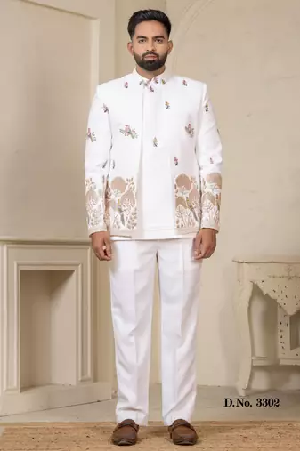 Carnival white open jodhpuri for men | men's ethnic wear