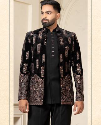 Black open jodhpuri for men | men's ethnic wear 1