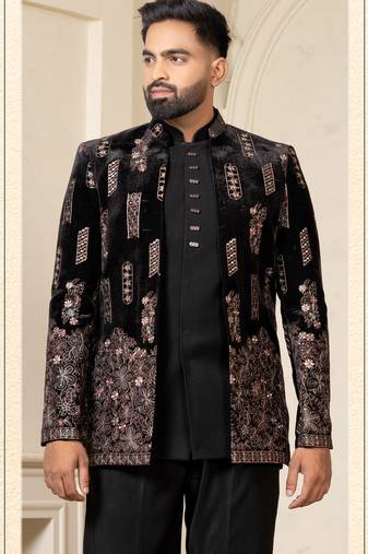 Black open jodhpuri for men | men's ethnic wear