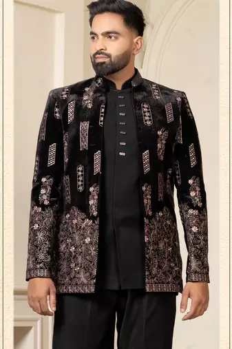 Black open jodhpuri for men | men's ethnic wear