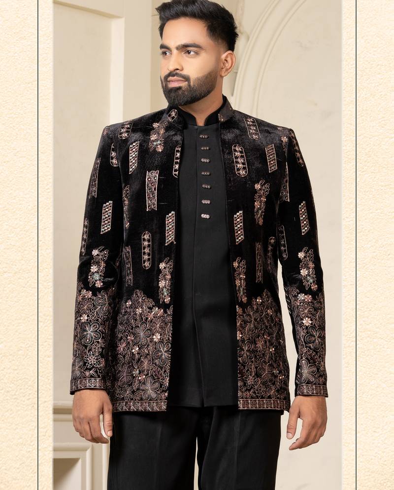 Black open jodhpuri for men | men's ethnic wear