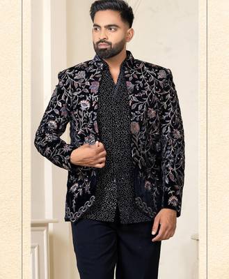 Navy blue jodhpuri for men | men's ethnic wear 1