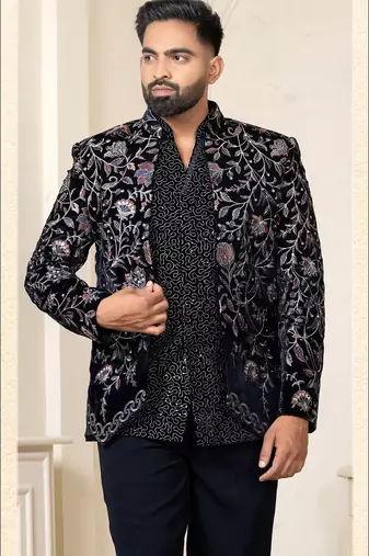 Navy blue jodhpuri for men | men's ethnic wear