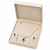 Pearl beaded necklace and earrings jewellery set with ruby cz pendant freshwater pearls, cz stone accents.