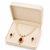 Double strand pearl necklace set with ruby teardrop pendant matching earrings included, gold-tone setting, cz studded.