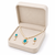 Pearl necklace and earring set with turquoise pendant cz baguette accents, gold-tone spacers, drop pearl earrings.