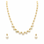 Pearl and gold bead necklace & earrings jewellery set includes earrings, white pearls, gold-tone beads,graduated design.