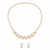 Pearl necklace and earrings jewellery set with silver beads graduated pearl design, drop earrings included, white pearl.