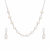 Pearl necklace & earrings jewellery set, white silver-tone coin pearl design, drop earrings, chain necklace, 2-piece set