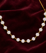 Pearl necklace and earrings jewellery set with silver and gold chain necklace with earrings, silver & gold tone.