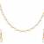 Pearl necklace and earrings jewellery set with silver and gold chain necklace with earrings, silver & gold tone.