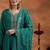 Sea Green Silk Blend Sequin Embroidered Anarkali Kurta With Trousers & Dupatta