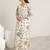 Off White Cotton Floral Embroidered Regular Kurta with Trousers & With Dupatta