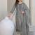 Grey Cotton Ethnic Motifs Embroidered Regular Thread Work Kurta with Trousers & With Dupatta