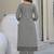 Grey Cotton Ethnic Motifs Embroidered Regular Thread Work Kurta with Trousers & With Dupatta