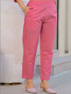 Baby Pink Cotton Ethnic Motifs Embroidered Regular Thread Work Kurta with Trousers & With Dupatta 5