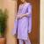 Lavender Cotton Blend Ethnic Motifs Embroidered Thread Work Kurta with Trousers & Dupatta