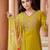 Mustard Cotton Blend Ethnic Motifs Embroidered Thread Work Kurta with Trousers & Dupatta