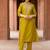 Mustard Cotton Blend Ethnic Motifs Embroidered Thread Work Kurta with Trousers & Dupatta