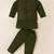 Boy's green blended cotton ethnic kurta pajama set with embroidered nehru jacket