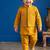 Boy's yellow blended cotton ethnic kurta pajama set with embroidered nehru jacket