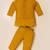 Boy's yellow blended cotton ethnic kurta pajama set with embroidered nehru jacket