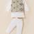 Boy's white blended cotton ethnic kurta pajama set with printed nehru jacket