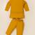 Boy's yellow blended cotton ethnic kurta pajama set with embroidered nehru jacket
