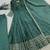 dark green color embroidery and sequins work silk blend gown set