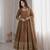 chiku color embroidery and sequins work silk blend gown set