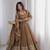 chiku color embroidery and sequins work silk blend gown set