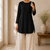 Black cotton plain casual kurta set for women