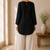 Black cotton plain casual kurta set for women