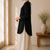 Black cotton plain casual kurta set for women