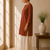Brown cotton plain casual kurta set for women