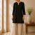 Black cotton plain casual kurta set for women