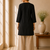 Black cotton plain casual kurta set for women