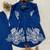 blue color embroidery work cotton salwar suit