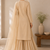Beige cotton plain casual kurta set with dupatta for women