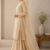 Beige cotton plain casual kurta set with dupatta for women