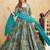 Sky blue rayon digital print anarkali gown with dupatta set
