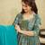 Sky blue rayon digital print anarkali gown with dupatta set