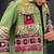 Navratri green pure denim jacket with kutchi mirror work