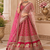 Rani Pink color Tatamie Zari Work Dori Embroidered Sequins work Silk blend lehenga choli set