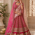Rani Pink color Tatamie Zari Work Dori Embroidered Sequins work Silk blend lehenga choli set
