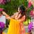 Multicolor rayon digital print anarkali gown with dupatta set