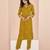 Mustard hand work straight kurta set