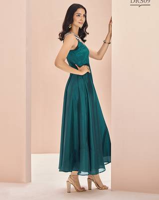 Stunning teal green hand work gown 3