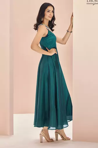 Stunning teal green hand work gown