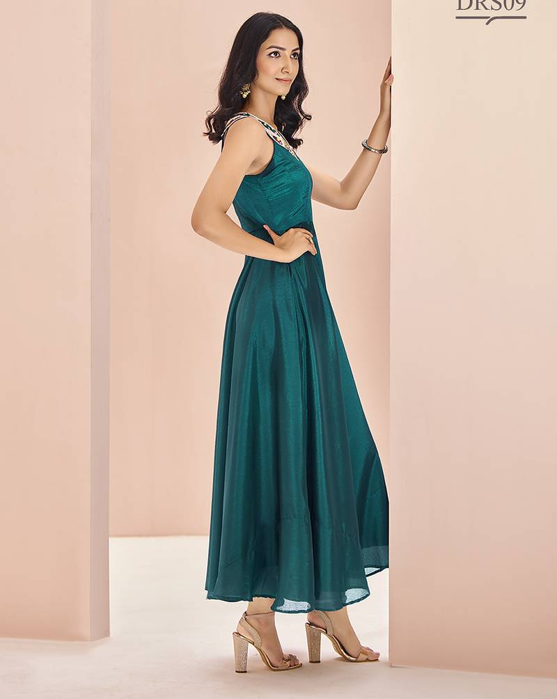 Stunning teal green hand work gown
